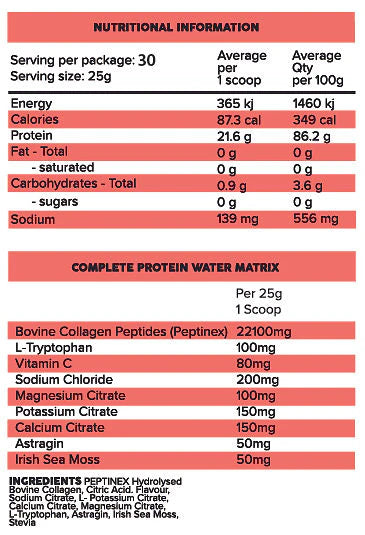 COMPLETE COLLAGEN PROTEIN WATER + HYDRATION
