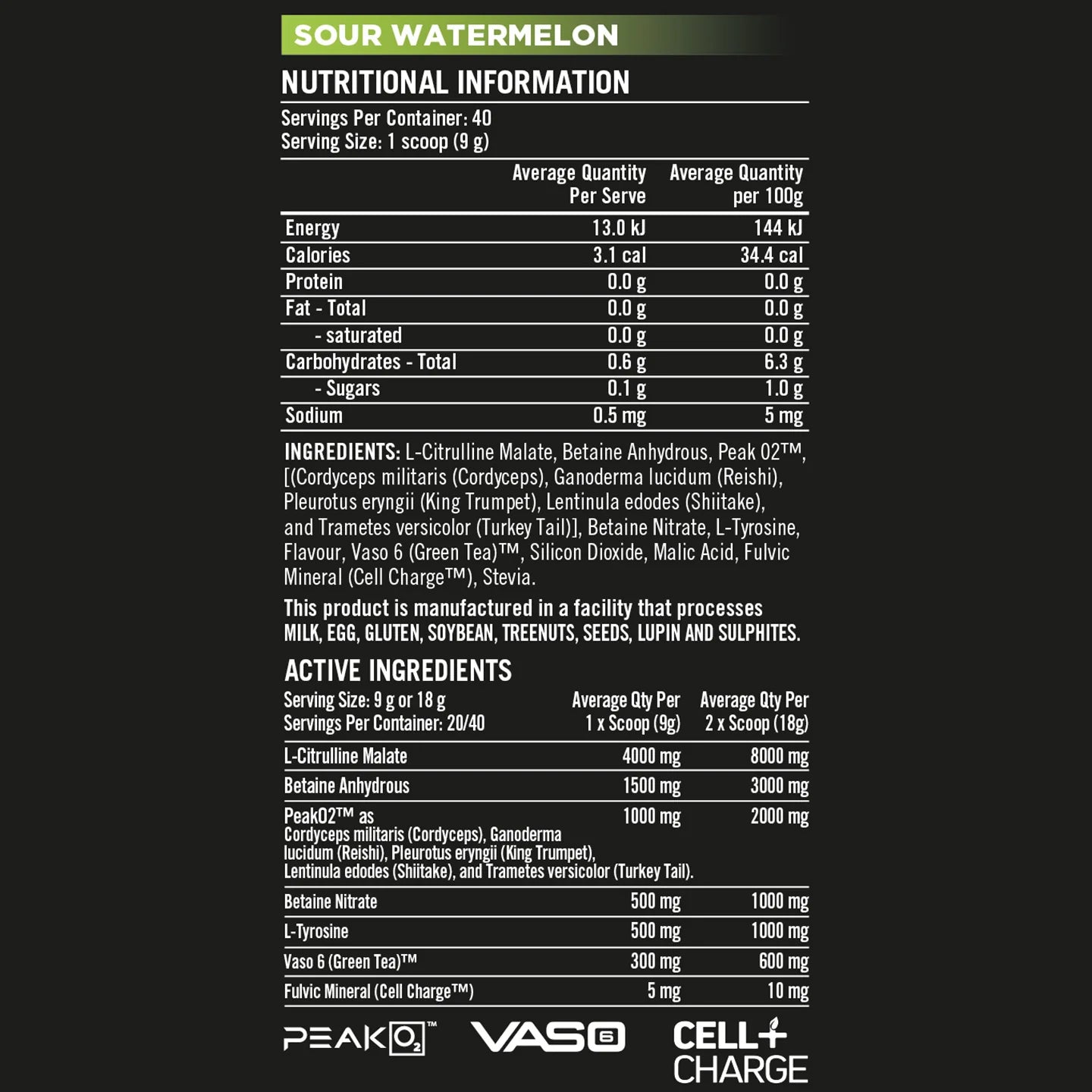 Nutrition info